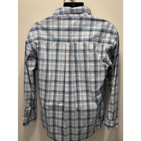 Wrangler George Strait Plaid Shirt Long Sleeve Cowboy Cut Collection L Blue Rode - Picture 3 of 5